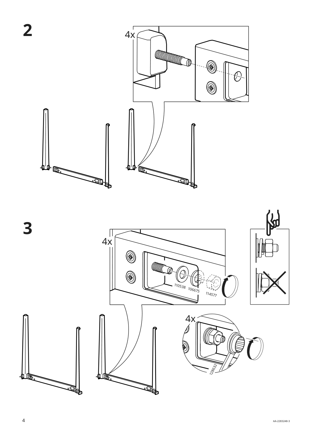 Assembly instructions for IKEA Tegeloen table outdoor dark gray black | Page 4 - IKEA TEGELÖN / VÄSMAN table+6 armchairs, outdoor 194.371.34