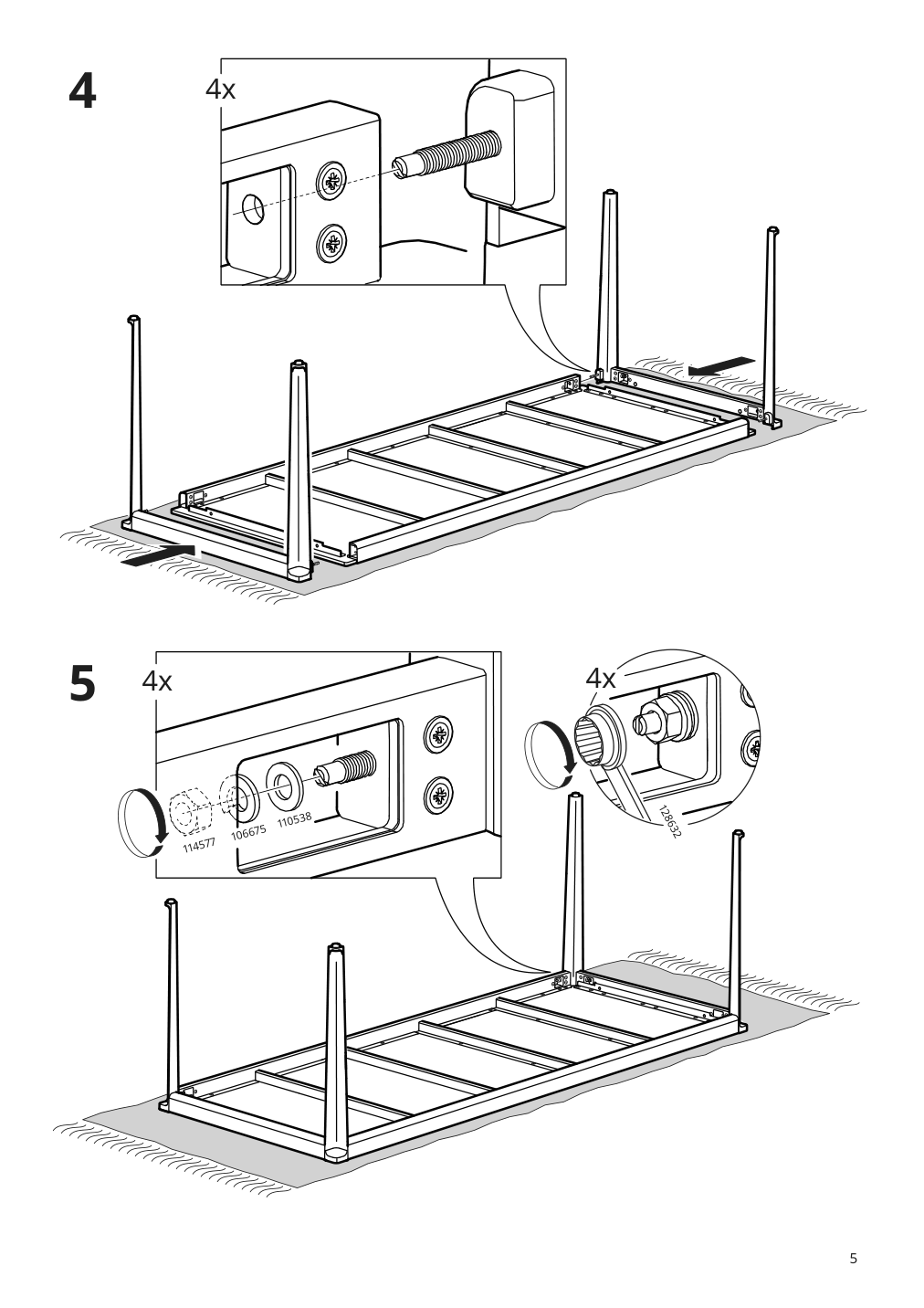 Assembly instructions for IKEA Tegeloen table outdoor dark gray black | Page 5 - IKEA TEGELÖN / VÄSMAN table+6 armchairs, outdoor 194.371.34