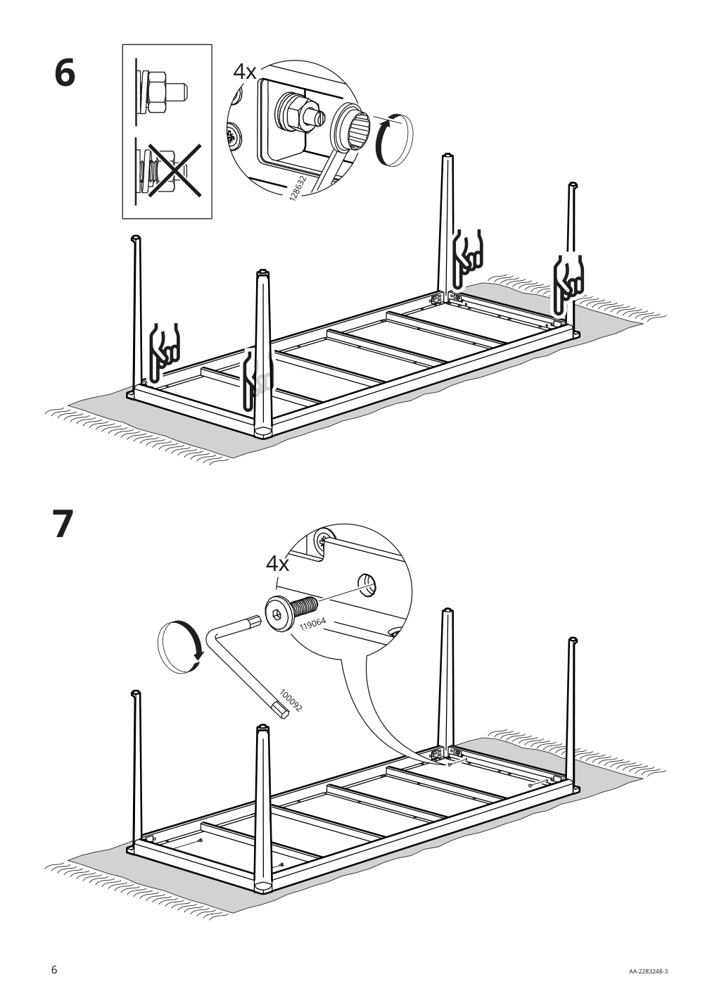 Assembly instructions for IKEA Tegeloen table outdoor dark gray black | Page 6 - IKEA TEGELÖN / VÄSMAN table+6 armchairs, outdoor 194.371.34