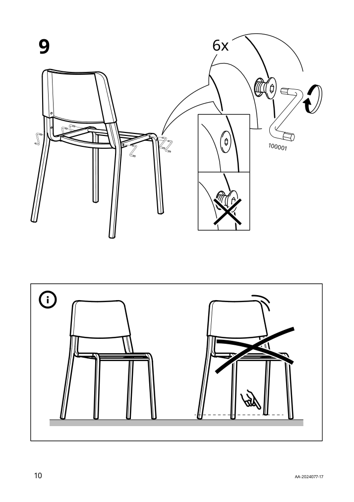 Assembly instructions for IKEA Teodores chair green | Page 10 - IKEA TEODORES chair 005.306.17