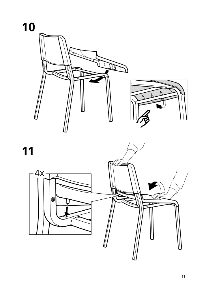 Assembly instructions for IKEA Teodores chair green | Page 11 - IKEA TEODORES chair 005.306.17