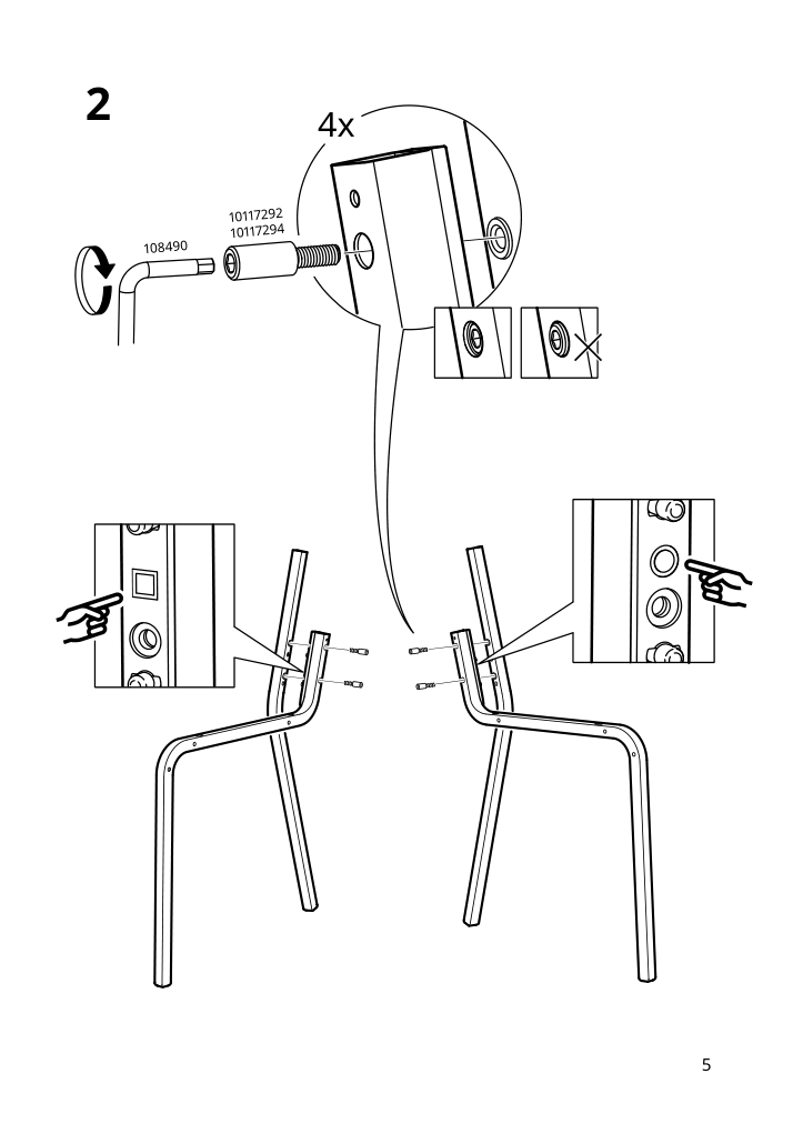 Assembly instructions for IKEA Teodores chair black | Page 5 - IKEA TEODORES chair 205.306.21