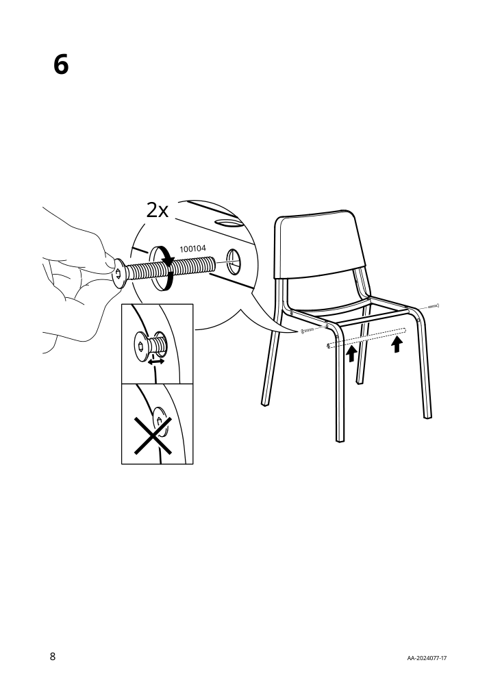 Assembly instructions for IKEA Teodores chair green | Page 8 - IKEA TEODORES chair 005.306.17