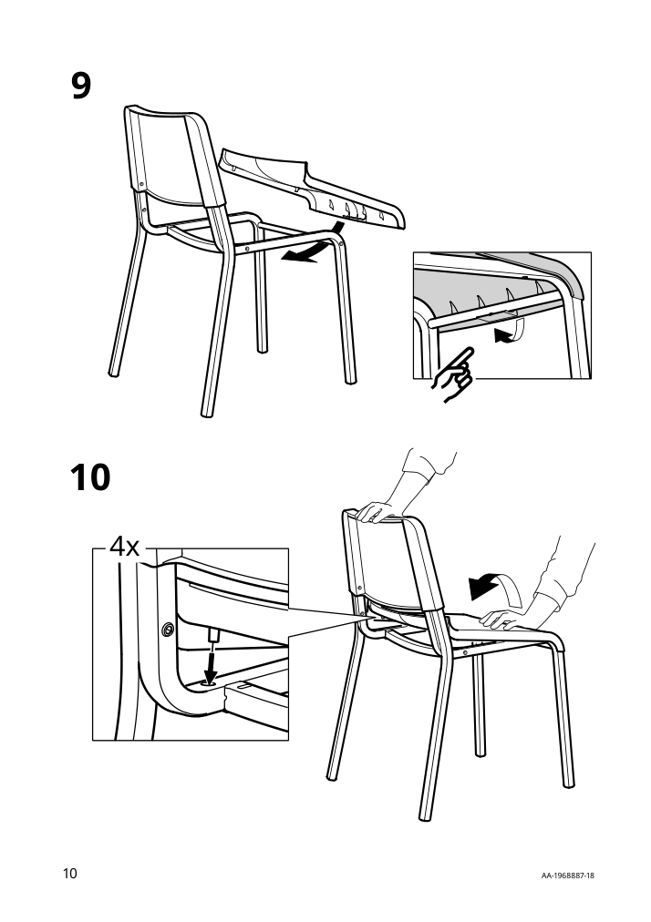 Assembly instructions for IKEA Teodores chair white | Page 10 - IKEA TEODORES chair 993.998.35