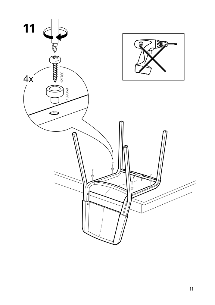 Assembly instructions for IKEA Teodores chair white | Page 11 - IKEA TEODORES chair 993.998.35