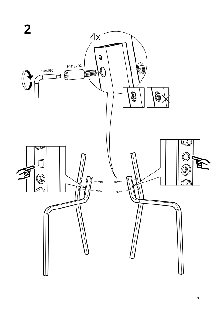 Assembly instructions for IKEA Teodores chair white | Page 5 - IKEA TEODORES chair 903.509.37