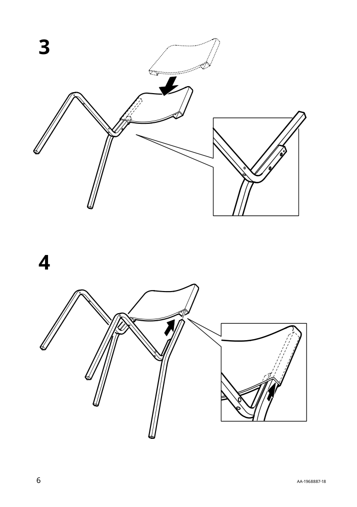 Assembly instructions for IKEA Teodores chair white | Page 6 - IKEA TEODORES chair 193.998.39