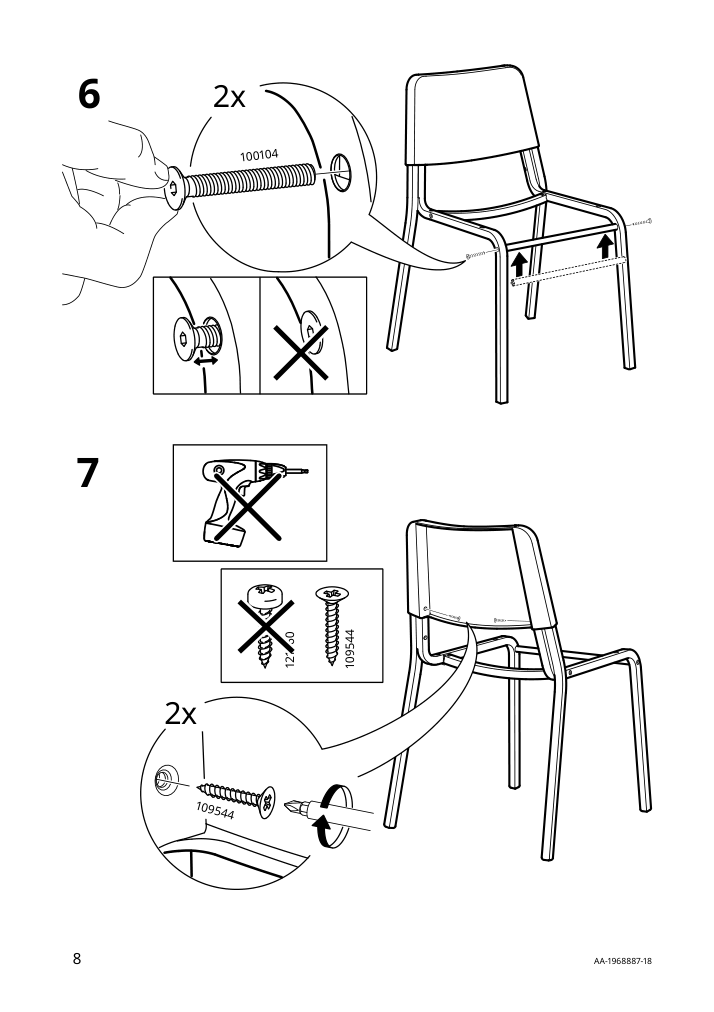 Assembly instructions for IKEA Teodores chair white | Page 8 - IKEA TEODORES chair 903.509.37