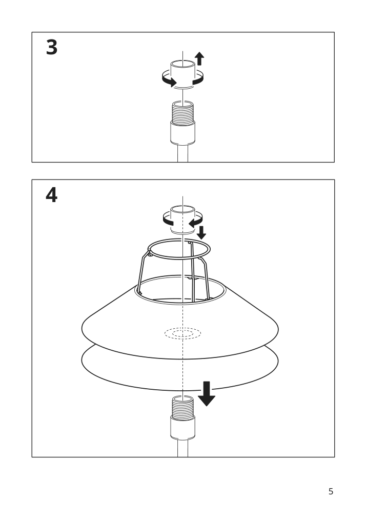 Assembly instructions for IKEA Tesammans lamp shade multicolor | Page 5 - IKEA TESAMMANS lamp shade 705.517.67