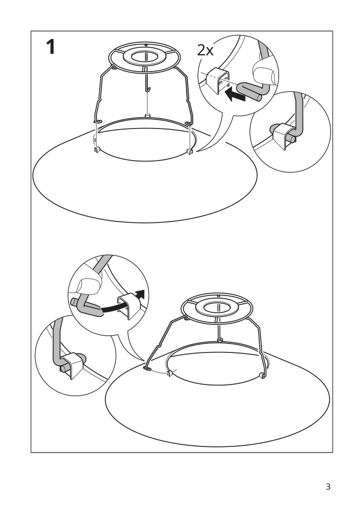 Assembly instructions for IKEA Tesammans pendant lamp shade multicolor | Page 3 - IKEA TESAMMANS pendant lamp shade 005.689.69