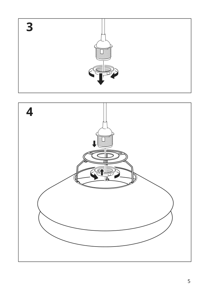 Assembly instructions for IKEA Tesammans pendant lamp shade multicolor | Page 5 - IKEA TESAMMANS pendant lamp shade 005.689.69