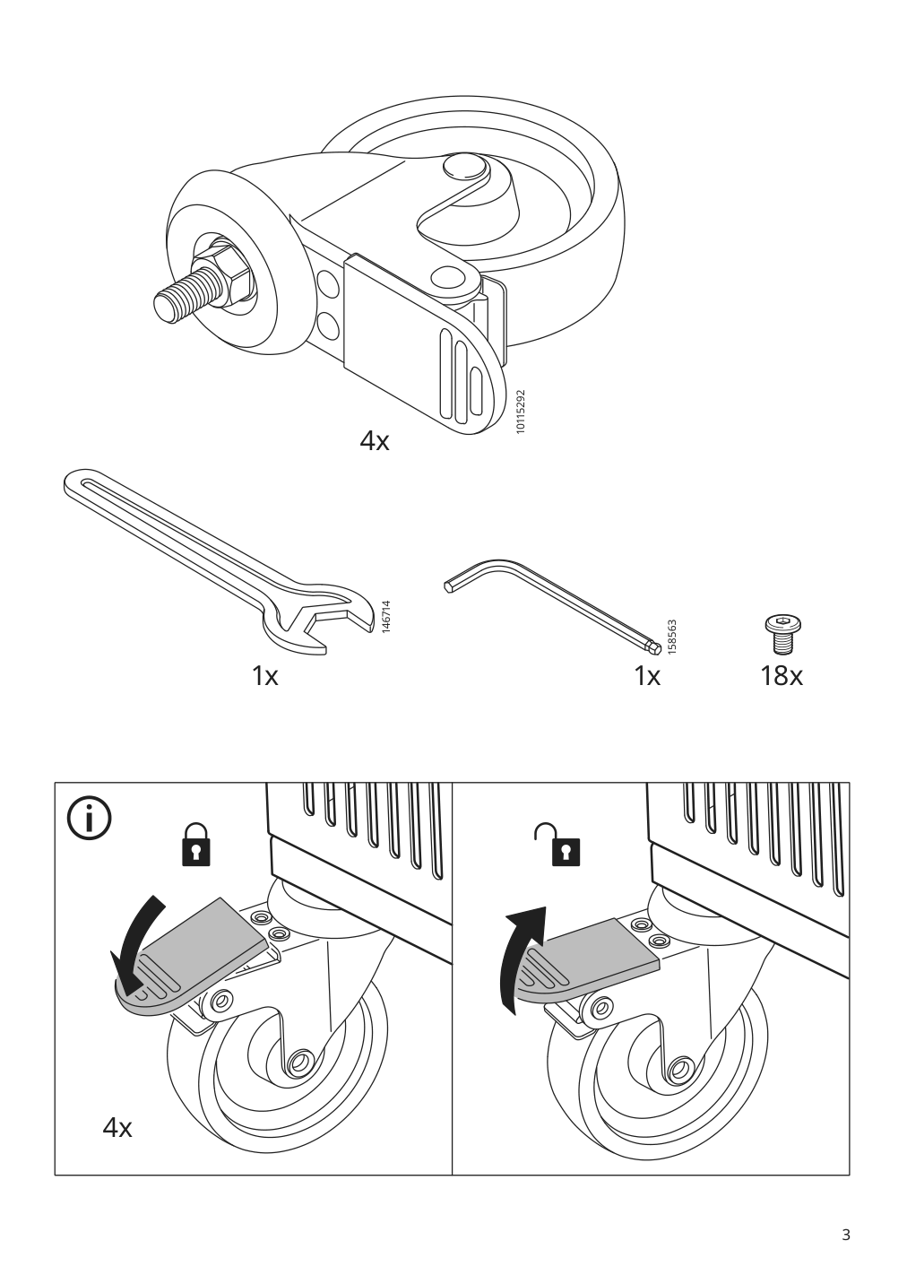 Assembly instructions for IKEA Tesammans storage unit on casters multicolor | Page 3 - IKEA TESAMMANS storage unit on casters 905.517.66