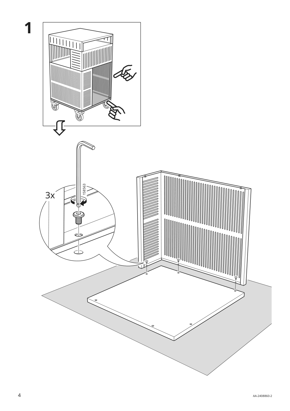 Assembly instructions for IKEA Tesammans storage unit on casters multicolor | Page 4 - IKEA TESAMMANS storage unit on casters 905.517.66