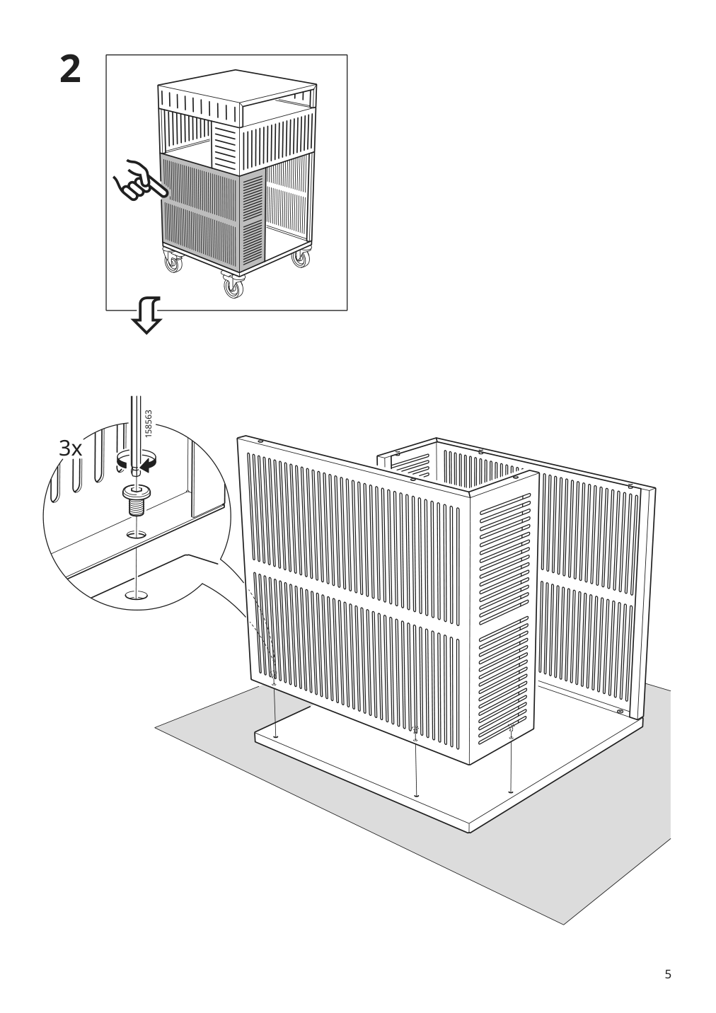 Assembly instructions for IKEA Tesammans storage unit on casters multicolor | Page 5 - IKEA TESAMMANS storage unit on casters 905.517.66