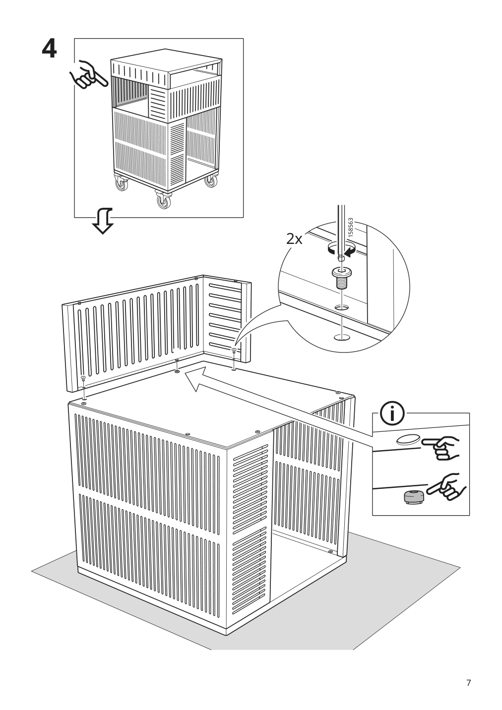 Assembly instructions for IKEA Tesammans storage unit on casters multicolor | Page 7 - IKEA TESAMMANS storage unit on casters 905.517.66