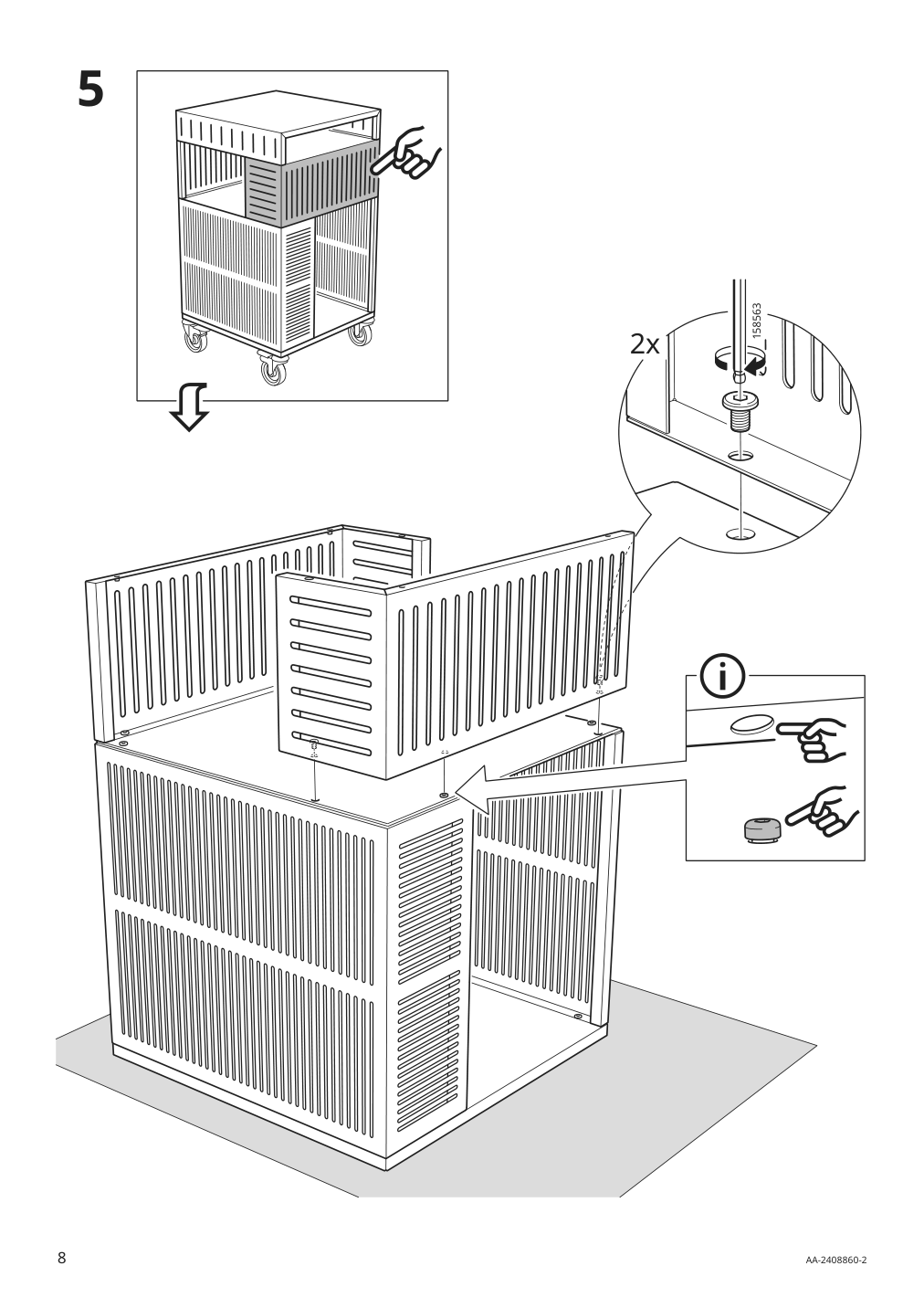 Assembly instructions for IKEA Tesammans storage unit on casters multicolor | Page 8 - IKEA TESAMMANS storage unit on casters 905.517.66