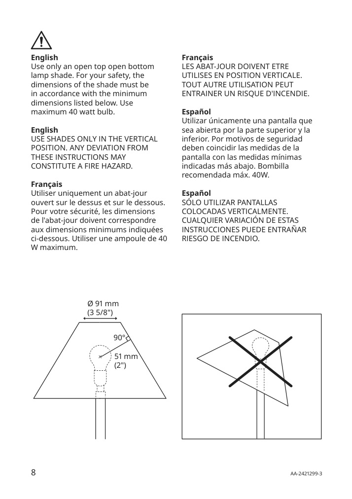 Assembly instructions for IKEA Tesammans table lamp base purple | Page 8 - IKEA TESAMMANS table lamp base 405.689.72