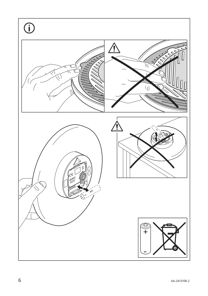 Assembly instructions for IKEA Tesammans wall clock multicolor | Page 6 - IKEA TESAMMANS wall clock 105.689.78