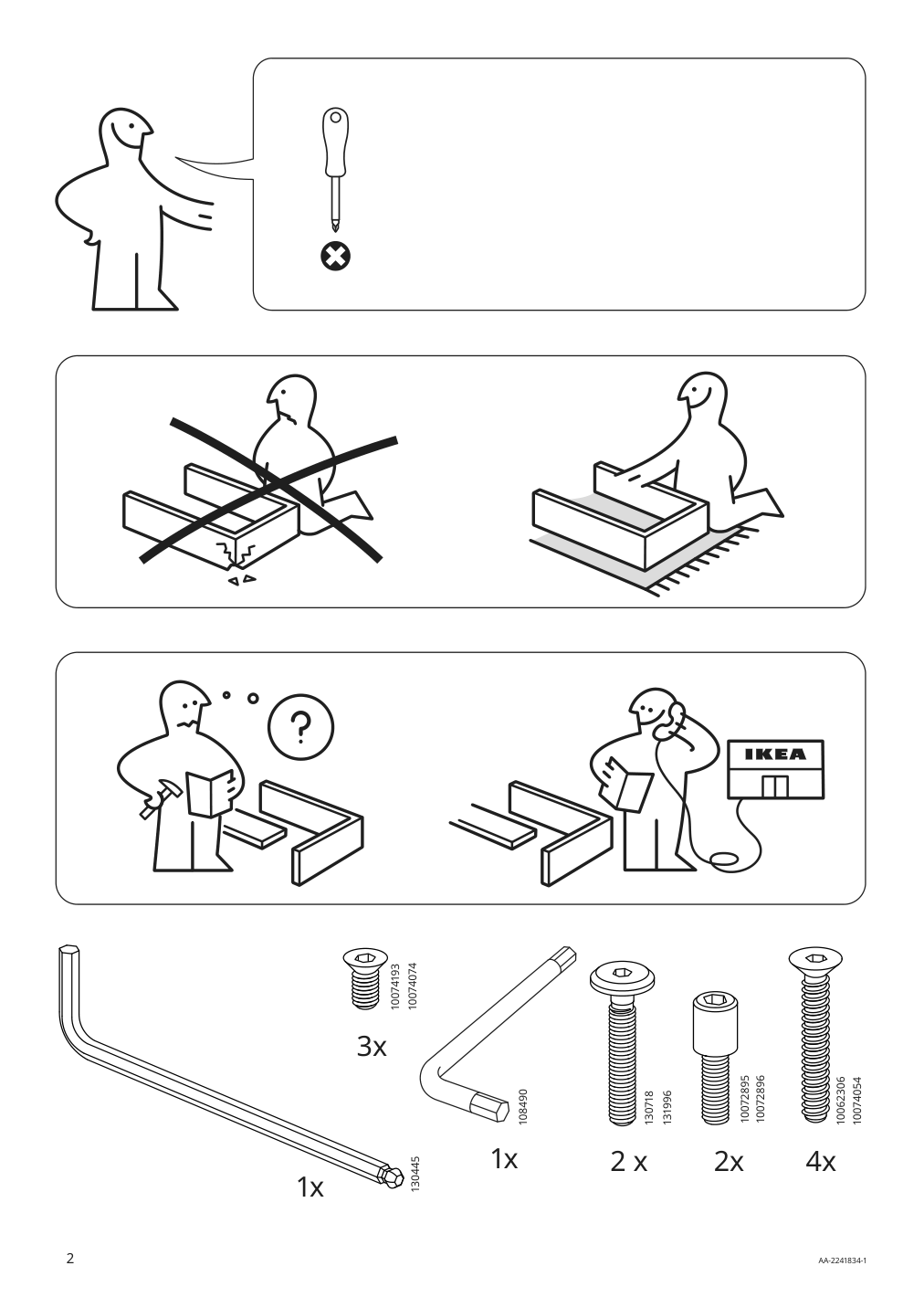 Assembly instructions for IKEA Tillslag trestle white metal | Page 2 - IKEA LAGKAPTEN / TILLSLAG desk 895.084.39