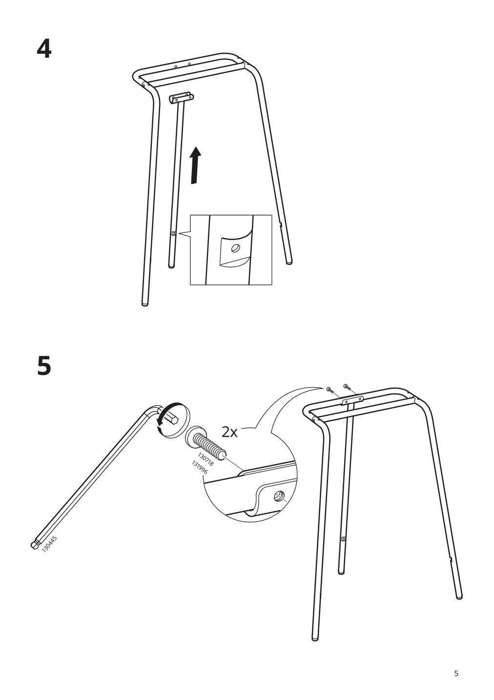 Assembly instructions for IKEA Tillslag trestle white metal | Page 5 - IKEA LAGKAPTEN / TILLSLAG desk 895.084.39