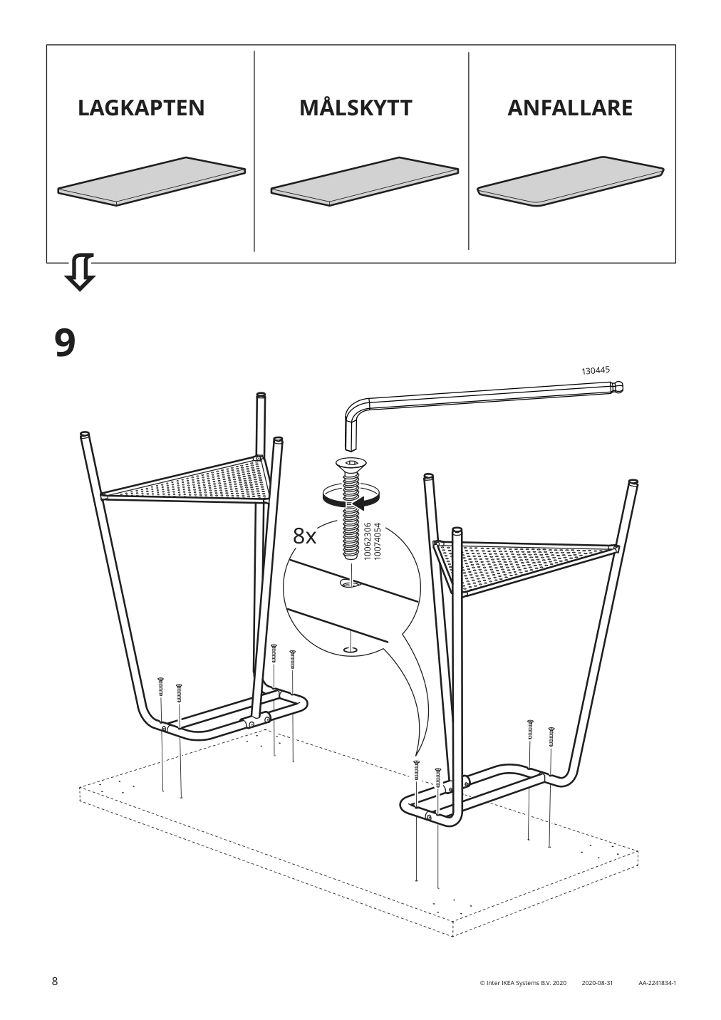 Assembly instructions for IKEA Tillslag trestle white metal | Page 8 - IKEA LAGKAPTEN / TILLSLAG desk 895.084.39