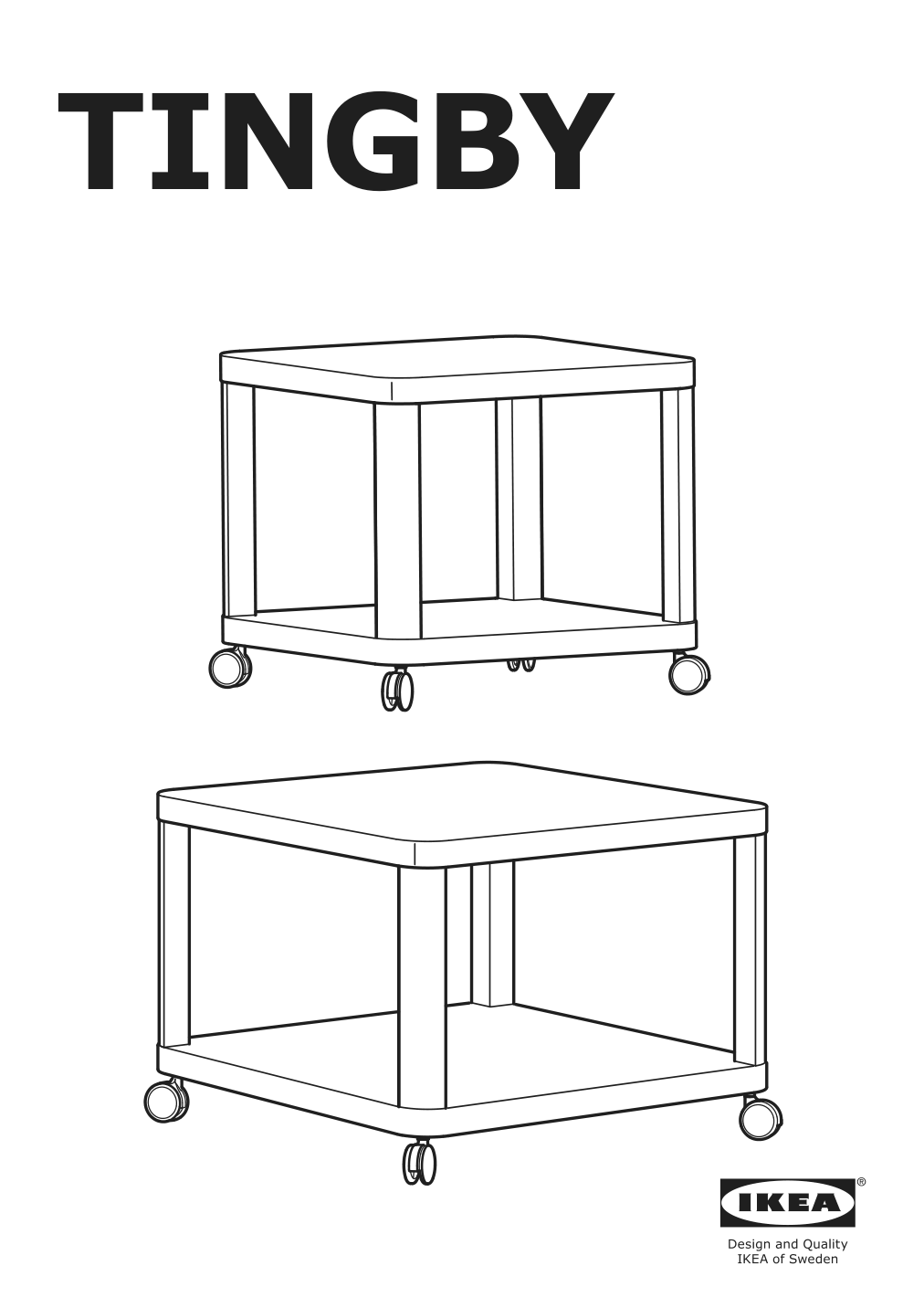 Assembly instructions for IKEA Tingby side table on casters white | Page 1 - IKEA TINGBY side table on casters 202.959.30