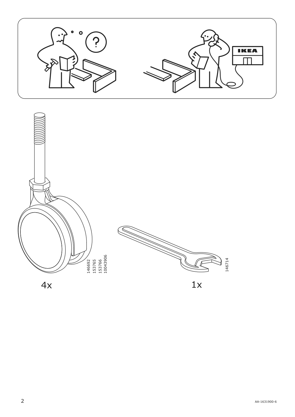 Assembly instructions for IKEA Tingby side table on casters white | Page 2 - IKEA TINGBY side table on casters 202.959.30