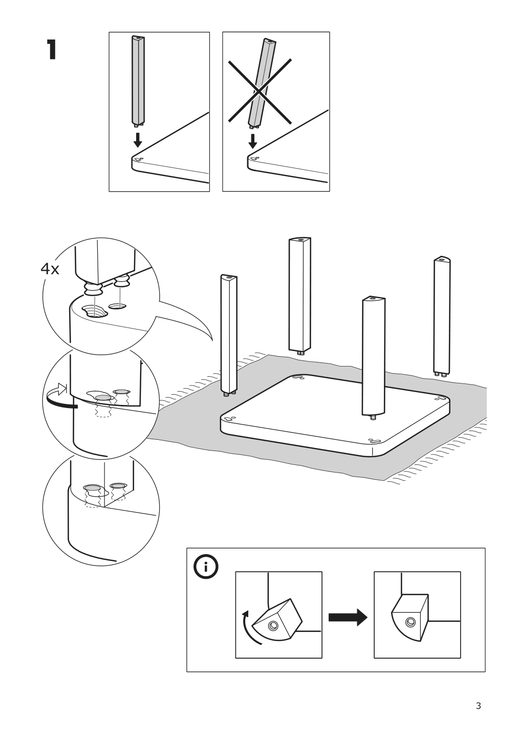 Assembly instructions for IKEA Tingby side table on casters white | Page 3 - IKEA TINGBY side table on casters 202.959.30