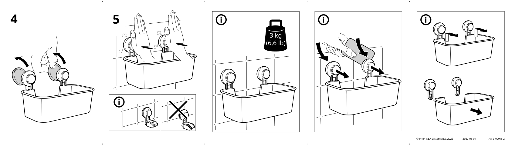 Assembly instructions for IKEA Tisken basket with suction cup white | Page 2 - IKEA TISKEN basket with suction cup 403.812.53