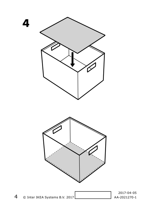 Assembly instructions for IKEA Tjena storage box with lid black | Page 4 - IKEA TJENA storage box with lid 204.692.99