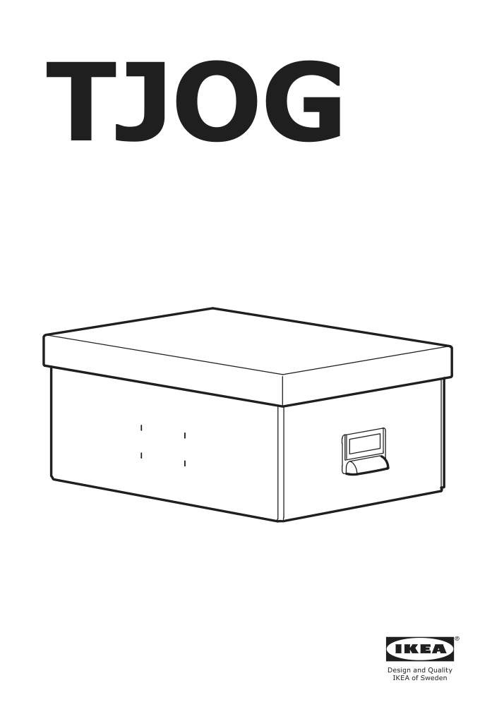 Assembly instructions for IKEA Tjog storage box with lid dark gray | Page 1 - IKEA TJOG storage box with lid 404.776.65