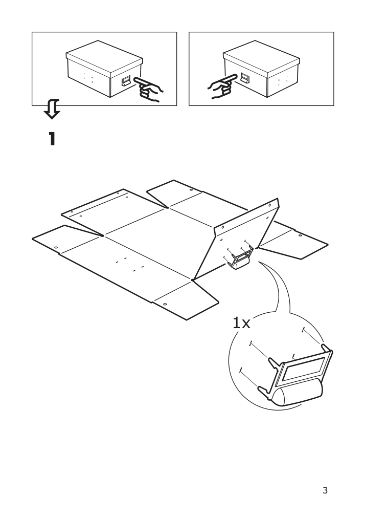 Assembly instructions for IKEA Tjog storage box with lid dark gray | Page 3 - IKEA TJOG storage box with lid 404.776.65