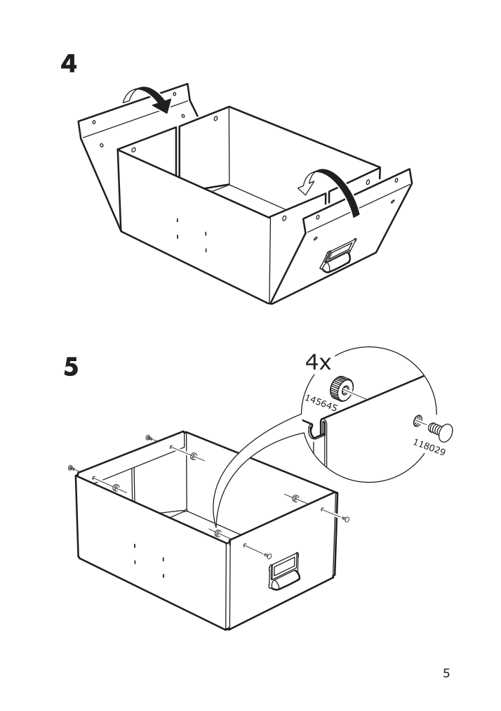 Assembly instructions for IKEA Tjog storage box with lid dark gray | Page 5 - IKEA TJOG storage box with lid 404.776.65