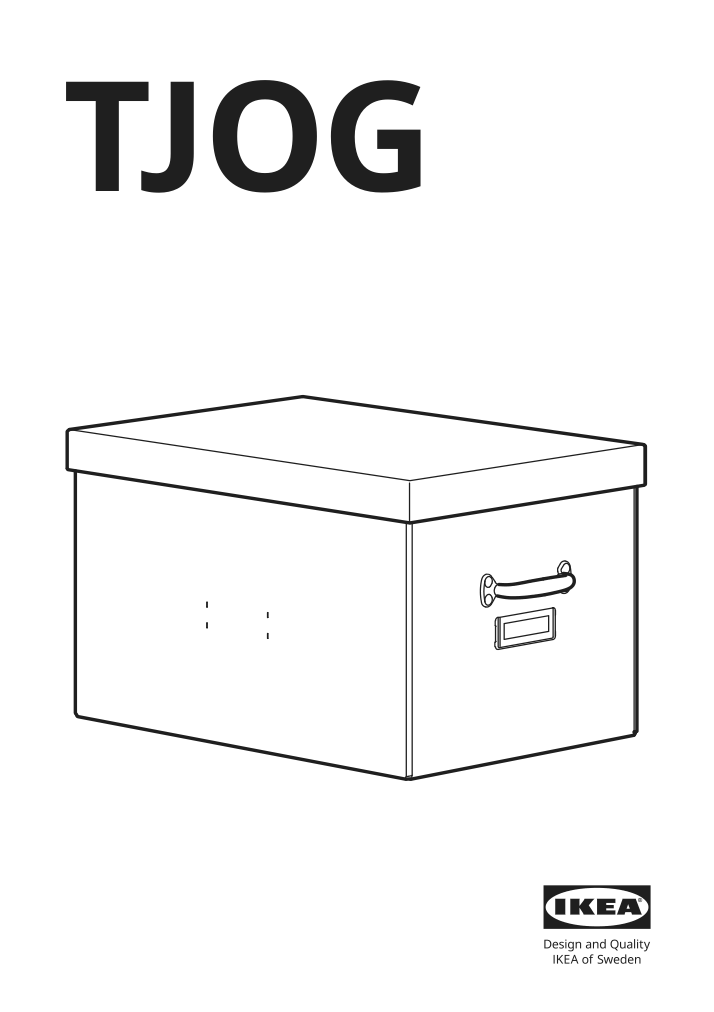 Assembly instructions for IKEA Tjog storage box with lid dark gray | Page 1 - IKEA TJOG storage box with lid 804.776.68