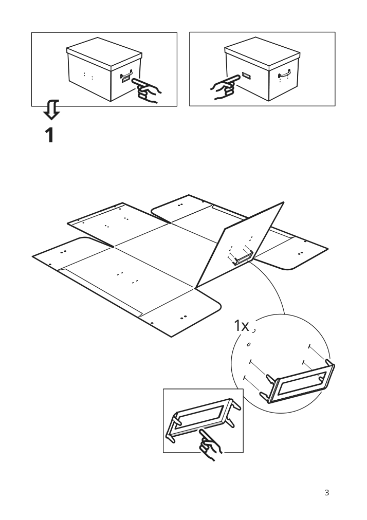 Assembly instructions for IKEA Tjog storage box with lid dark gray | Page 3 - IKEA TJOG storage box with lid 804.776.68