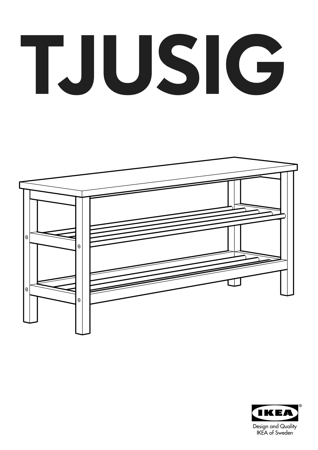 Assembly instructions for IKEA Tjusig bench with shoe storage black | Page 1 - IKEA TJUSIG bench with shoe storage 501.527.03