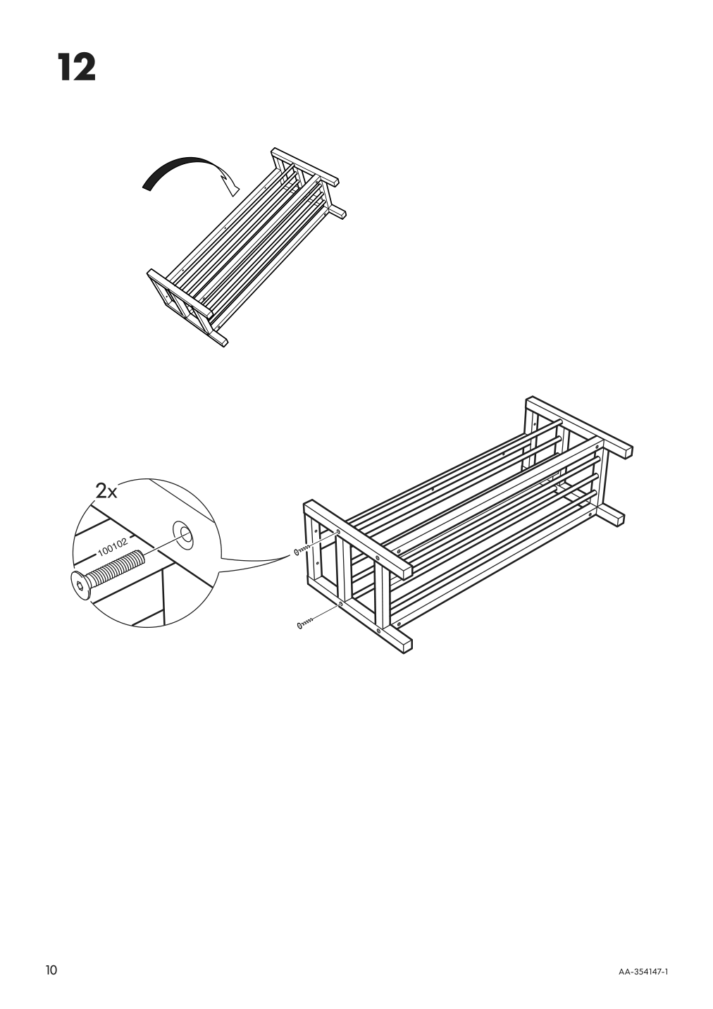 Assembly instructions for IKEA Tjusig bench with shoe storage black | Page 10 - IKEA TJUSIG bench with shoe storage 501.527.03