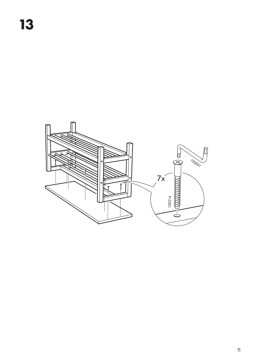 Assembly instructions for IKEA Tjusig bench with shoe storage black | Page 11 - IKEA TJUSIG bench with shoe storage 501.527.03