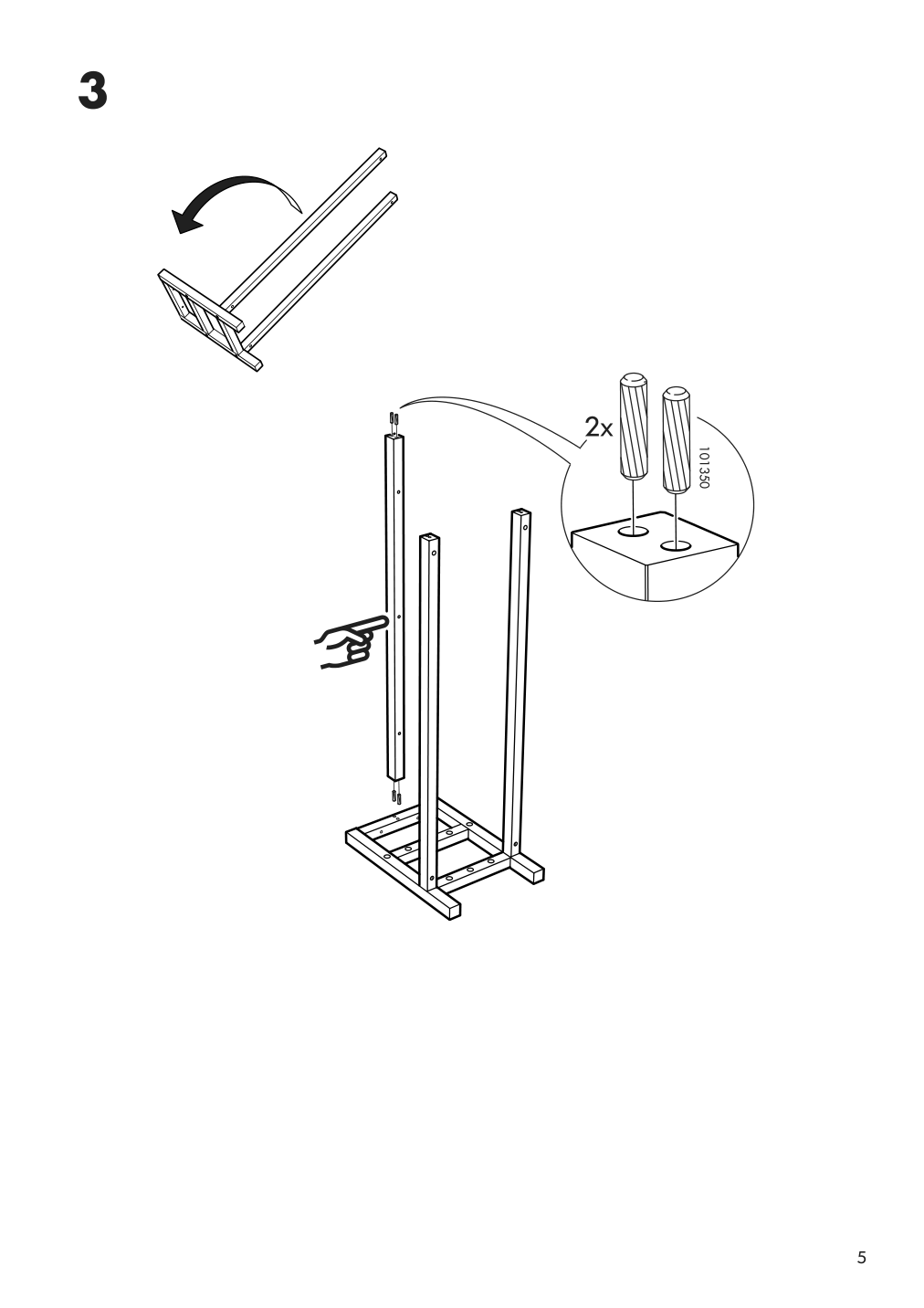 Assembly instructions for IKEA Tjusig bench with shoe storage black | Page 5 - IKEA TJUSIG bench with shoe storage 501.527.03