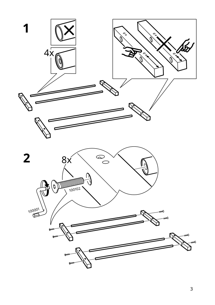 Assembly instructions for IKEA Tjusig shoe rack black | Page 3 - IKEA TJUSIG shoe rack 101.526.39