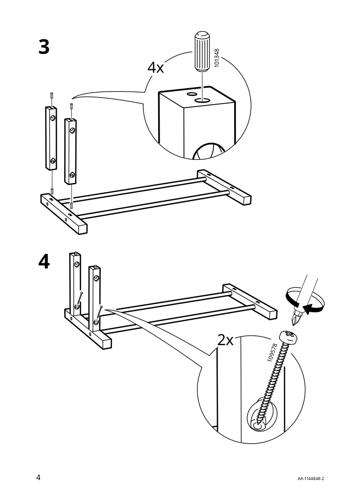 Assembly instructions for IKEA Tjusig shoe rack black | Page 4 - IKEA TJUSIG shoe rack 101.526.39