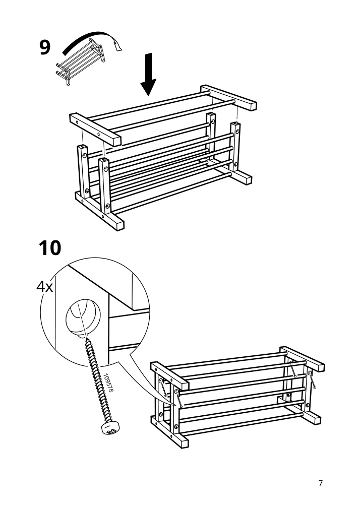 Assembly instructions for IKEA Tjusig shoe rack black | Page 7 - IKEA TJUSIG shoe rack 101.526.39