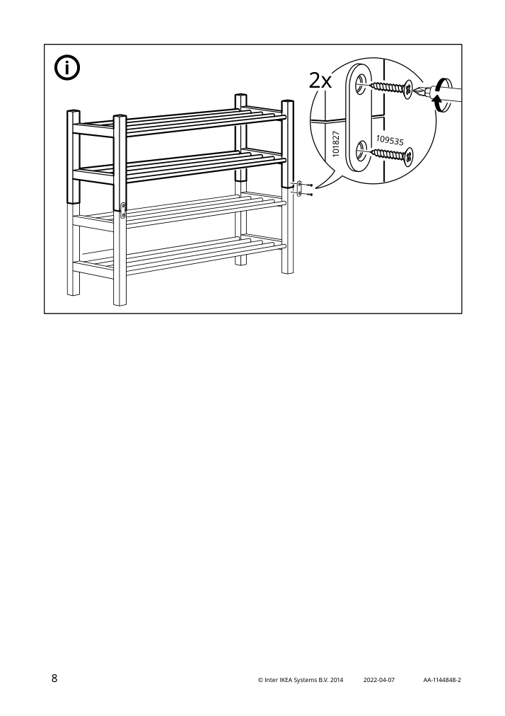 Assembly instructions for IKEA Tjusig shoe rack black | Page 8 - IKEA TJUSIG shoe rack 101.526.39