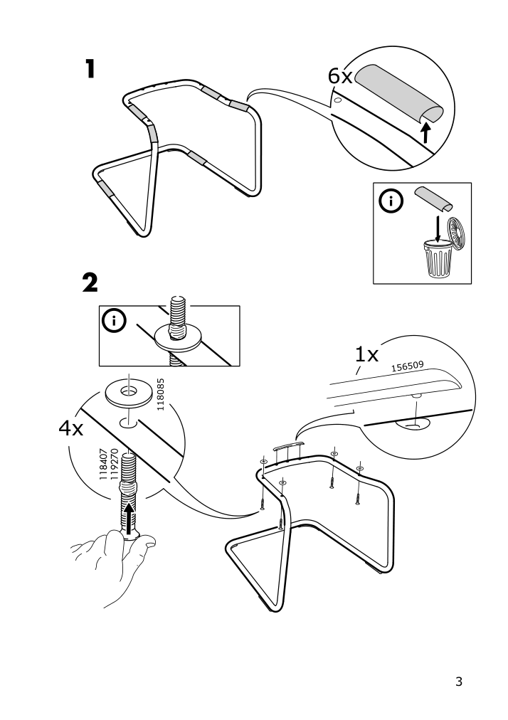 Assembly instructions for IKEA Tobias chair brown red chrome plated | Page 3 - IKEA STRANDTORP / TOBIAS table and 4 chairs 494.848.93