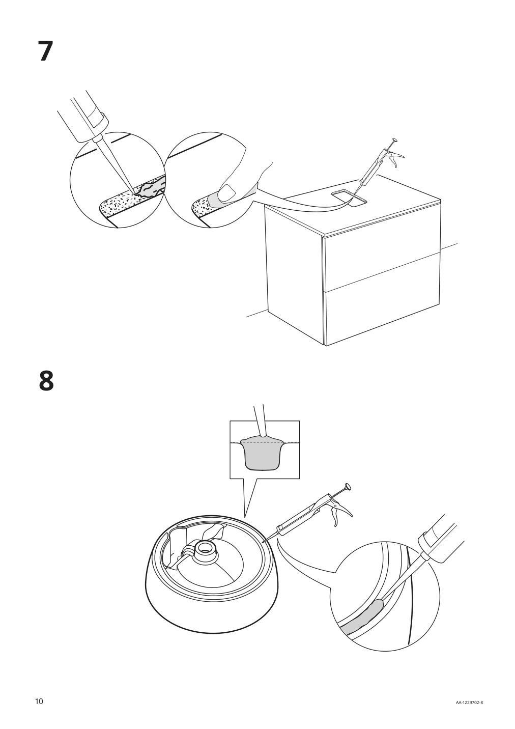 Assembly instructions for IKEA Toernviken countertop sink white | Page 10 - IKEA GODMORGON/TOLKEN / TÖRNVIKEN cabinet, countertop, 19 5/8" sink 993.385.16