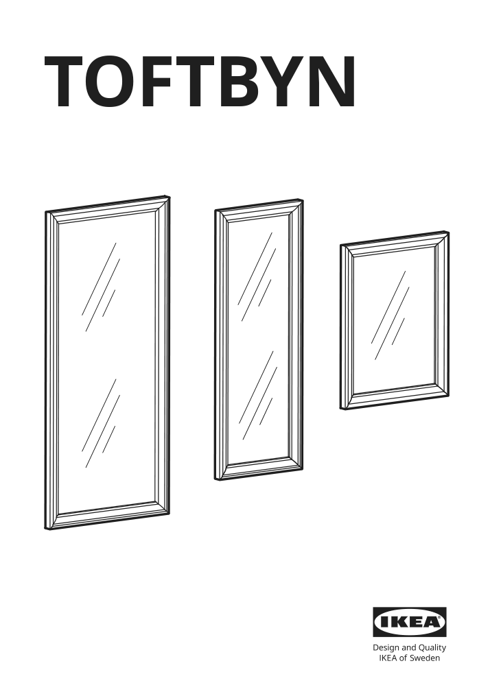 Assembly instructions for IKEA Toftbyn mirror black | Page 1 - IKEA HEMNES / TÖRNVIKEN bathroom furniture, set of 4 493.898.48