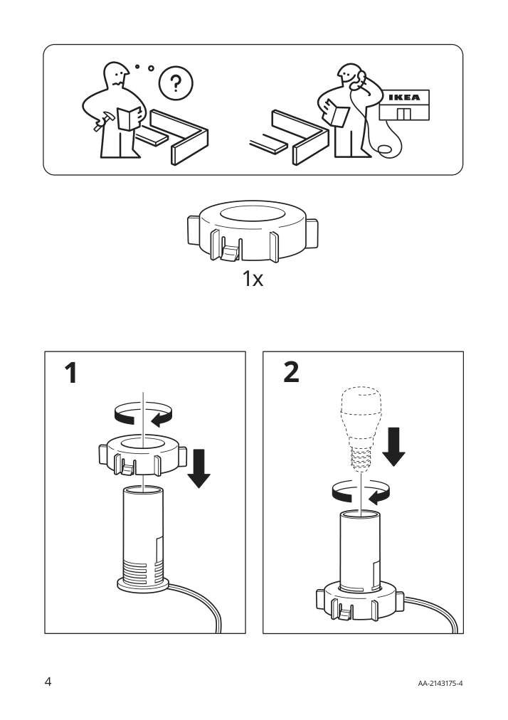 Assembly instructions for IKEA Tokabo table lamp glass opal | Page 4 - IKEA TOKABO table lamp 403.579.98