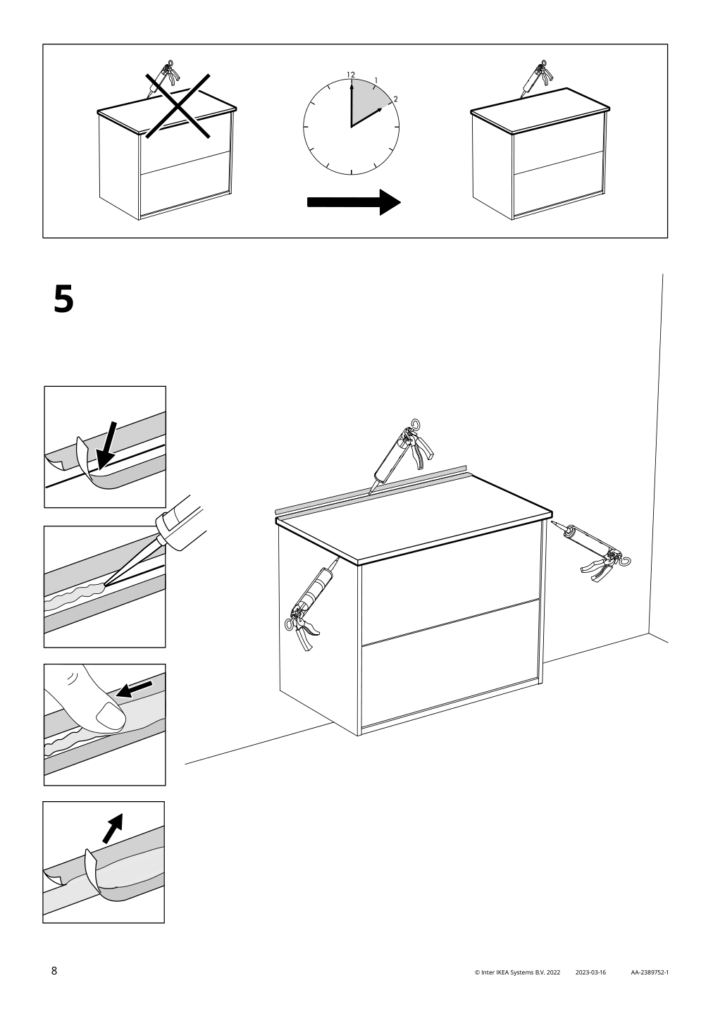 Assembly instructions for IKEA Tolken countertop bamboo | Page 8 - IKEA GODMORGON/TOLKEN / TÖRNVIKEN cabinet, countertop, 19 5/8" sink 393.088.19