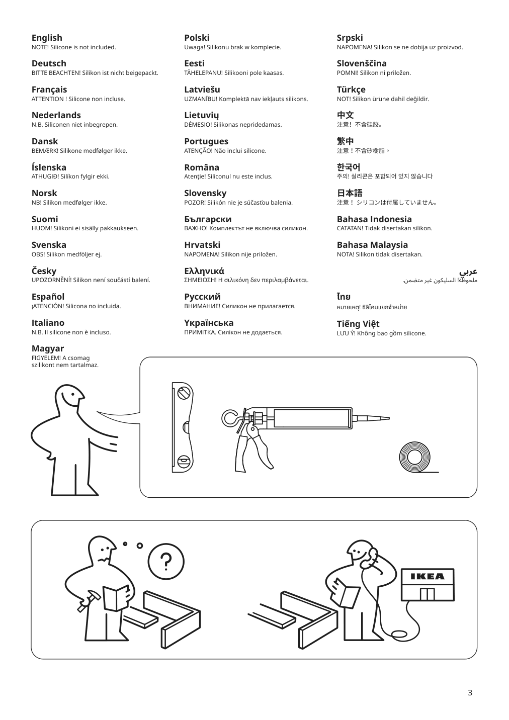 Assembly instructions for IKEA Tolken countertop black marble effect foliated board | Page 3 - IKEA TOLKEN countertop 205.068.62