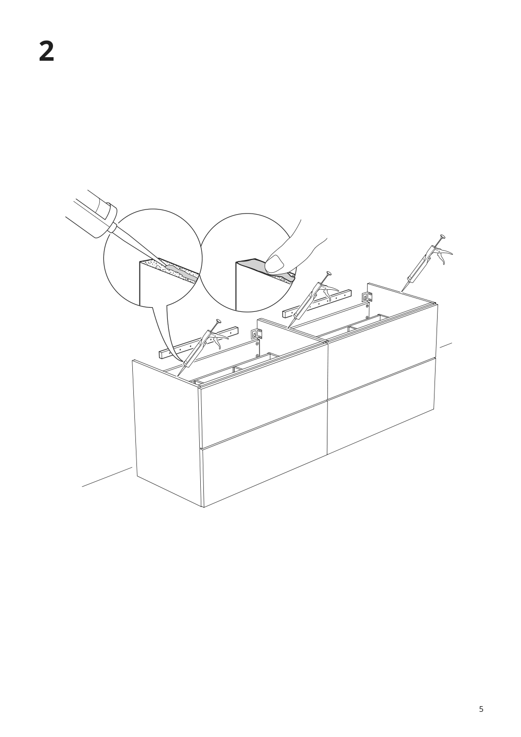 Assembly instructions for IKEA Tolken countertop black marble effect foliated board | Page 5 - IKEA TOLKEN countertop 205.068.62